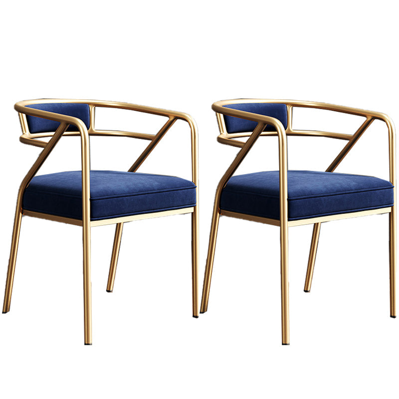 Glam Style 21.65" Wide Fixed Back Sponge Metal Frame Arm Chair