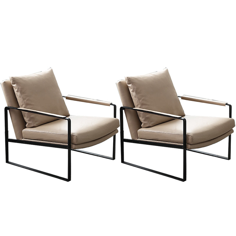 Polquadra di accento in pelle moderna a braccio moderno di metà secolo per camera da letto e soggiorno