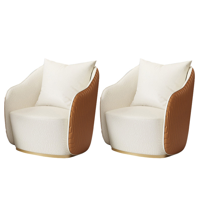 Glam, brazos de cuero anilina glamoroso incluidos con silla de acento de barril de almohada