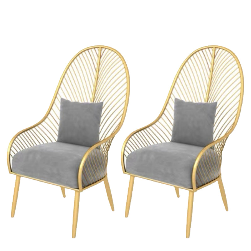 Glam Armless with Pillow Fixed Back Basic Four Leg Parsons Chair Gray 2 Piece Set Clearhalo 'Accent Chairs' 'accent_chairs' 'Chairs & Seating' 'furn' 'furn_accent_chairs' 'Furniture' 'Living Room Furniture' 5766330