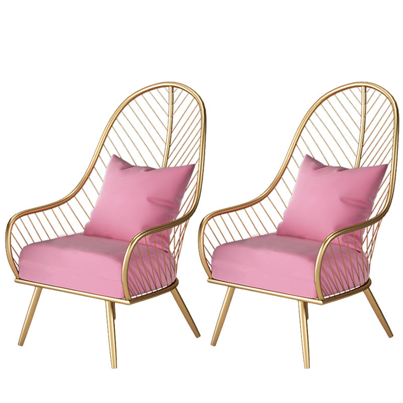 Glam Armless with Pillow Fixed Back Basic Four Leg Parsons Chair Pink 2 Piece Set Clearhalo 'Accent Chairs' 'accent_chairs' 'Chairs & Seating' 'furn' 'furn_accent_chairs' 'Furniture' 'Living Room Furniture' 5766331