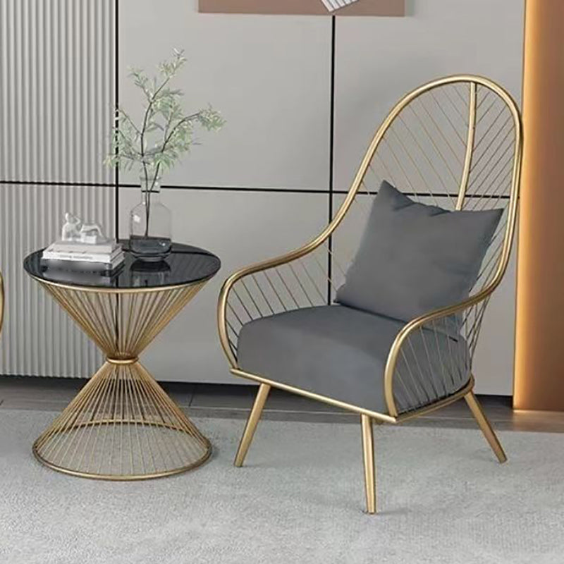 Glam Armless with Pillow Fixed Back Basic Four Leg Parsons Chair Gray 1 Piece Clearhalo 'Accent Chairs' 'accent_chairs' 'Chairs & Seating' 'furn' 'furn_accent_chairs' 'Furniture' 'Living Room Furniture' 5766337