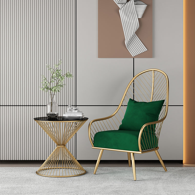 Glam Armless with Pillow Fixed Back Basic Four Leg Parsons Chair Dark Green 1 Piece Clearhalo 'Accent Chairs' 'accent_chairs' 'Chairs & Seating' 'furn' 'furn_accent_chairs' 'Furniture' 'Living Room Furniture' 5766339