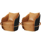 Mid-Century Modern Leather Barrel Chair Fixed Back Barrel Chair for Living Room Yellow 2 Piece Set Swivel Clearhalo 'Accent Chairs' 'accent_chairs' 'Chairs & Seating' 'furn' 'furn_accent_chairs' 'Furniture' 'Living Room Furniture' 5766357