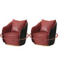 Mid-Century Modern Leather Barrel Chair Fixed Back Barrel Chair for Living Room Red 2 Piece Set Swivel Clearhalo 'Accent Chairs' 'accent_chairs' 'Chairs & Seating' 'furn' 'furn_accent_chairs' 'Furniture' 'Living Room Furniture' 5766365