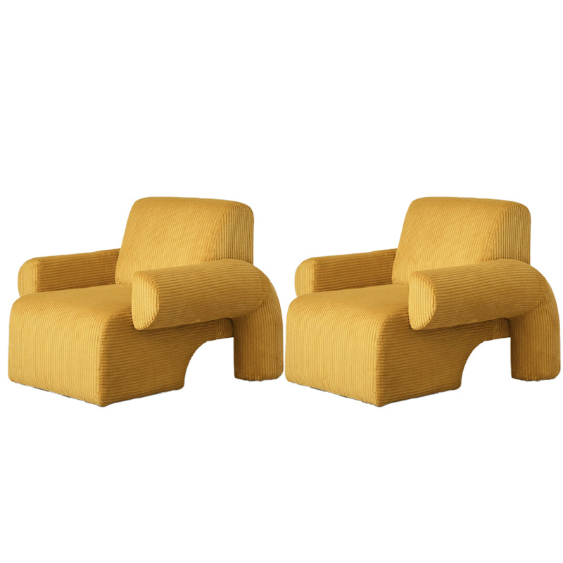 Mid-Century Modern Sled Accent Armchair Fixed Back Arm Chair for Living Room and Bedroom