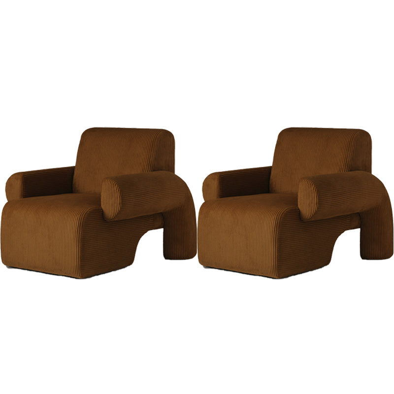 Mid-Century Modern Sled Accent Armchair Fixed Back Arm Chair for Living Room and Bedroom