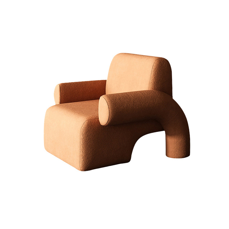 Mid-Century Modern Sled Accent Armchair Fixed Back Arm Chair for Living Room and Bedroom