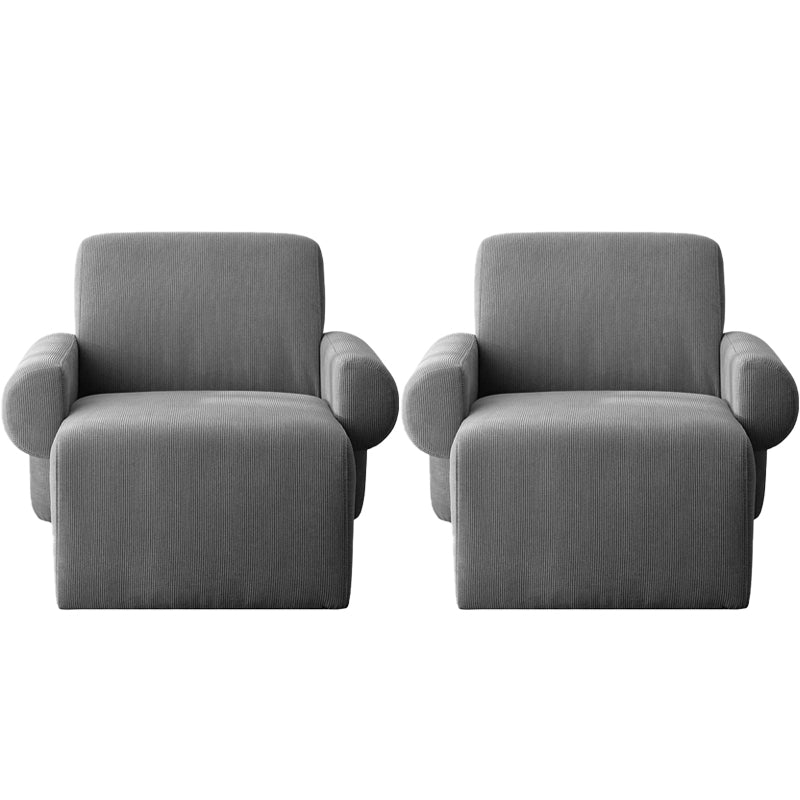 Mid-Century Modern Sled Accent Armchair Fixed Back Arm Chair for Living Room and Bedroom