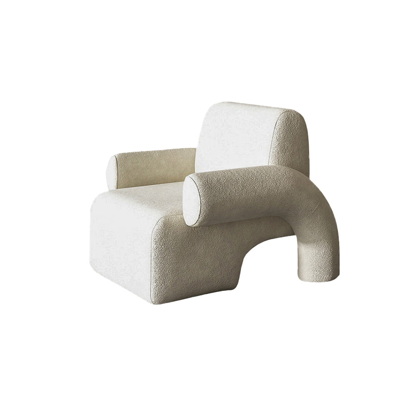 Mid-Century Modern Sled Accent Armchair Fixed Back Arm Chair for Living Room and Bedroom