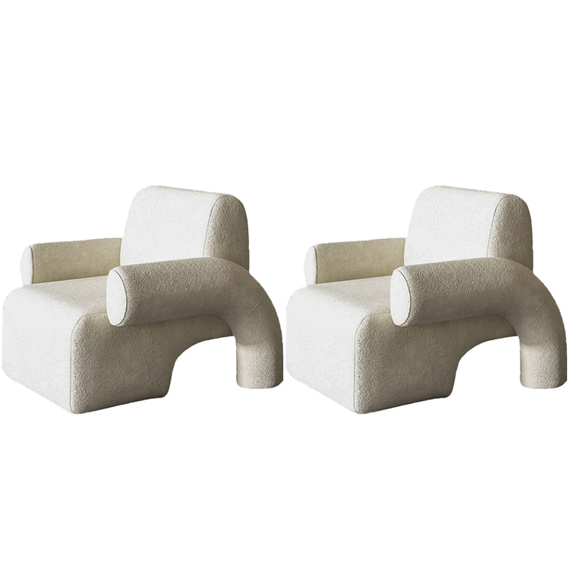 Mid-Century Modern Sled Accent Armchair Fixed Back Arm Chair for Living Room and Bedroom