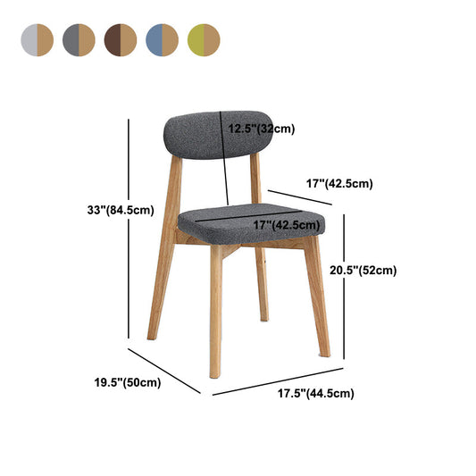 Silla sin brazo17.5 "L x 19.6" W x 33.2 "H Presidente de marco de madera sólida para sala de estar