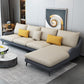 4-Seater L-Shape Sectional with Pillows Back and Slopped Arms Clearhalo 'furn' 'furn_sectionals' 'Furniture' 'Living Room Furniture' 'Sectionals' 5766416
