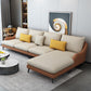 4-Seater L-Shape Sectional with Pillows Back and Slopped Arms Beige Orange Right Clearhalo 'furn' 'furn_sectionals' 'Furniture' 'Living Room Furniture' 'Sectionals' 5766418