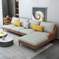 4-Seater L-Shape Sectional with Pillows Back and Slopped Arms Grey Orange Right Clearhalo 'furn' 'furn_sectionals' 'Furniture' 'Living Room Furniture' 'Sectionals' 5766421