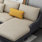 4-Seater L-Shape Sectional with Pillows Back and Slopped Arms Clearhalo 'furn' 'furn_sectionals' 'Furniture' 'Living Room Furniture' 'Sectionals' 5766428