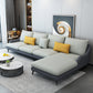 4-Seater L-Shape Sectional with Pillows Back and Slopped Arms Dark Grey Light Grey Right Clearhalo 'furn' 'furn_sectionals' 'Furniture' 'Living Room Furniture' 'Sectionals' 5766431