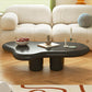 Scandinavian Wooden Coffee Table Free form 3 Legs Coffee Table for Living Room 47"L x 35"W x 12"H Black Clearhalo 'Coffee & Accent Tables' 'Coffee Tables' 'coffee_tables' 'furn' 'furn_coffee_tables' 'Furniture' 'Living Room Furniture' 5766438