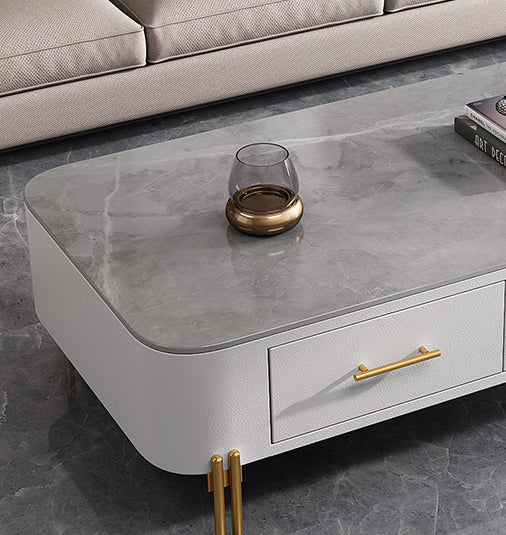 Glam 4 Legs Coffee Table Slate Rectangular Coffee Table for Home Clearhalo 'Coffee & Accent Tables' 'Coffee Tables' 'coffee_tables' 'furn' 'furn_coffee_tables' 'Furniture' 'Living Room Furniture' 5766452
