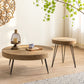 Table basse en bois moderne, Table de Cocktail ronde en forme de dessus pour le salon