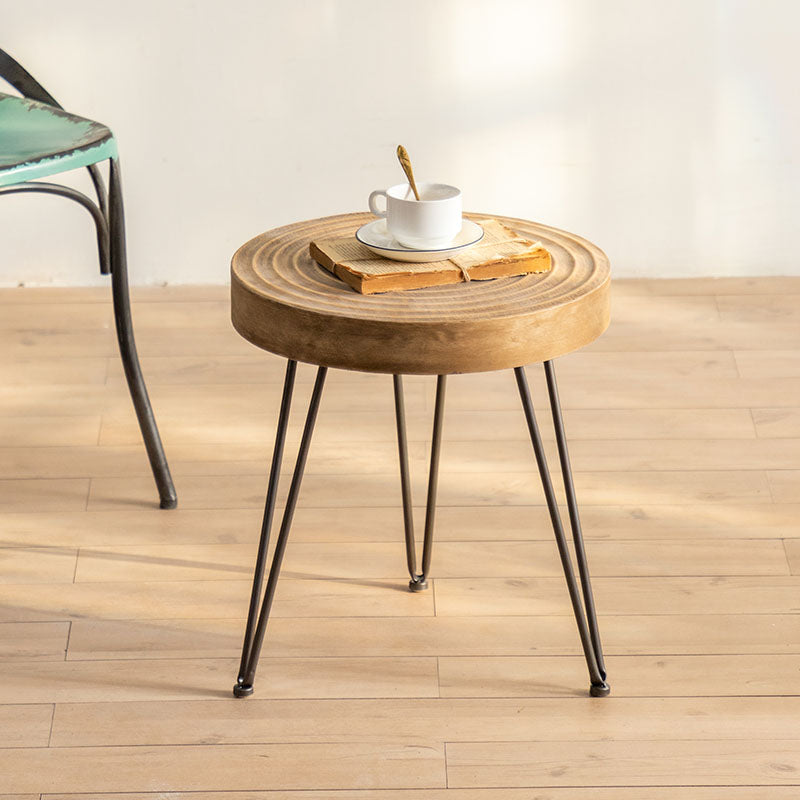Table basse en bois moderne, Table de Cocktail ronde en forme de dessus pour le salon