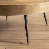 Modern Wooden Coffee Table Round Top Shape Cocktail Table for Living Room