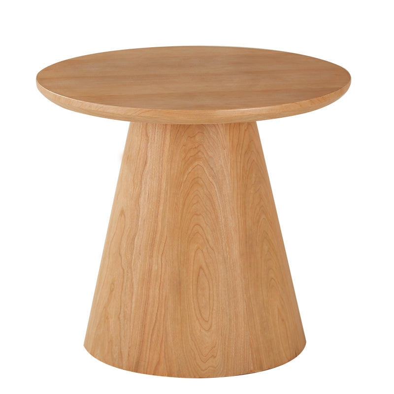 Modern Pedestal Wooden Coffee Table Set Round Top Shape Cocktail Table for Living Room Cherry Wood Clearhalo 'Coffee & Accent Tables' 'Coffee Tables' 'coffee_tables' 'furn' 'furn_coffee_tables' 'Furniture' 'Living Room Furniture' 5766494