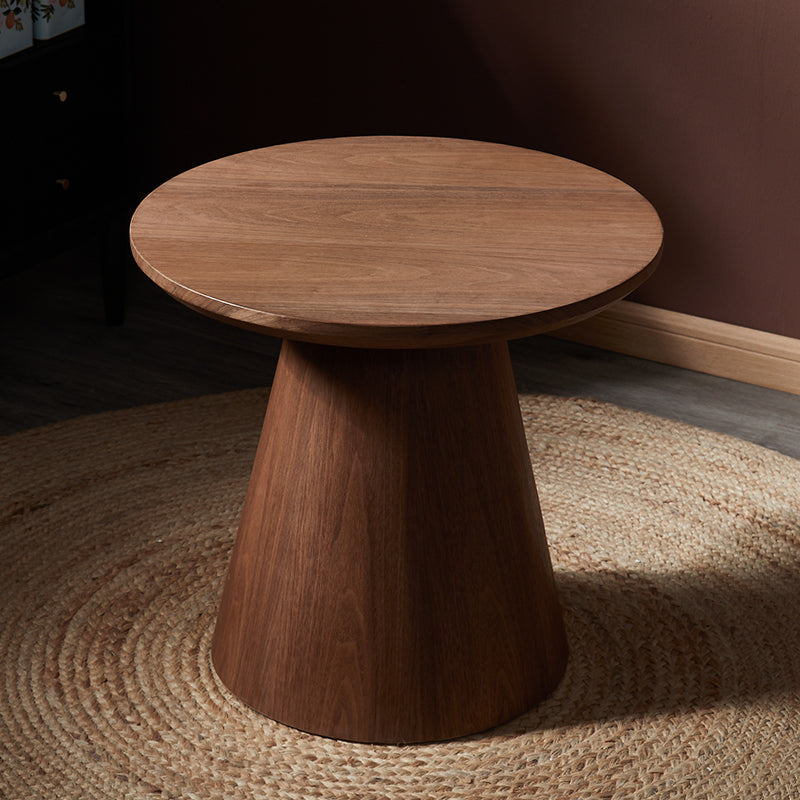 Modern Pedestal Wooden Coffee Table Set Round Top Shape Cocktail Table for Living Room Nut-Brown Clearhalo 'Coffee & Accent Tables' 'Coffee Tables' 'coffee_tables' 'furn' 'furn_coffee_tables' 'Furniture' 'Living Room Furniture' 5766498