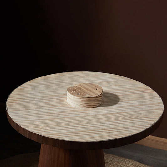 Modern Pedestal Wooden Coffee Table Set Round Top Shape Cocktail Table for Living Room