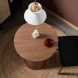 Moderne Sockel Holz Couchtisch Set runde Topfform Cocktailtisch für Wohnzimmer