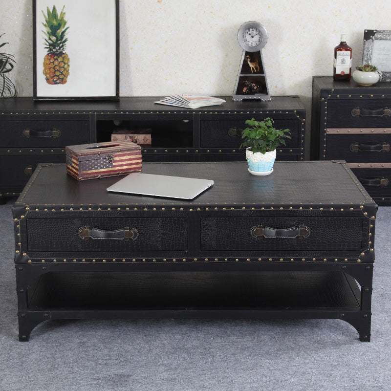 French Country Distressed Cocktail Table Wooden Coffee Table Set for Living Room Clearhalo 'Coffee & Accent Tables' 'Coffee Tables' 'coffee_tables' 'furn' 'furn_coffee_tables' 'Furniture' 'Living Room Furniture' 5766595