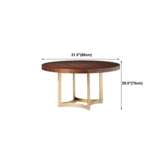 Modern Frame Base Wooden Coffee Table Round Top Shape Cocktail Table for Living Room