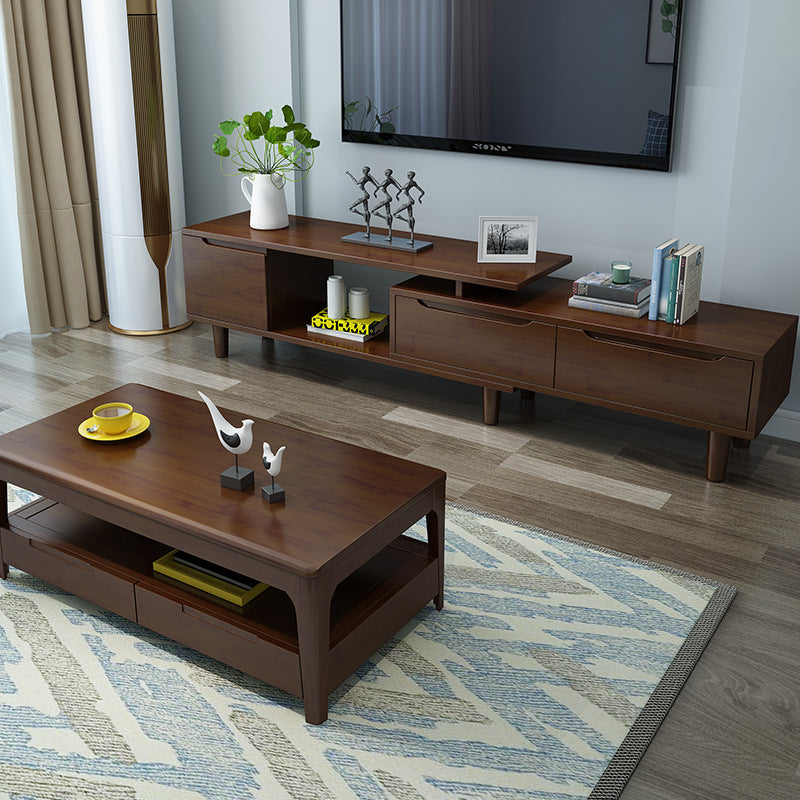 23.62 inch Wide Scandinavian Style Coffee Cocktail Table Solid Wood Coffee Table Nut-Brown Clearhalo 'Coffee & Accent Tables' 'Coffee Tables' 'coffee_tables' 'furn' 'furn_coffee_tables' 'Furniture' 'Living Room Furniture' 5766630