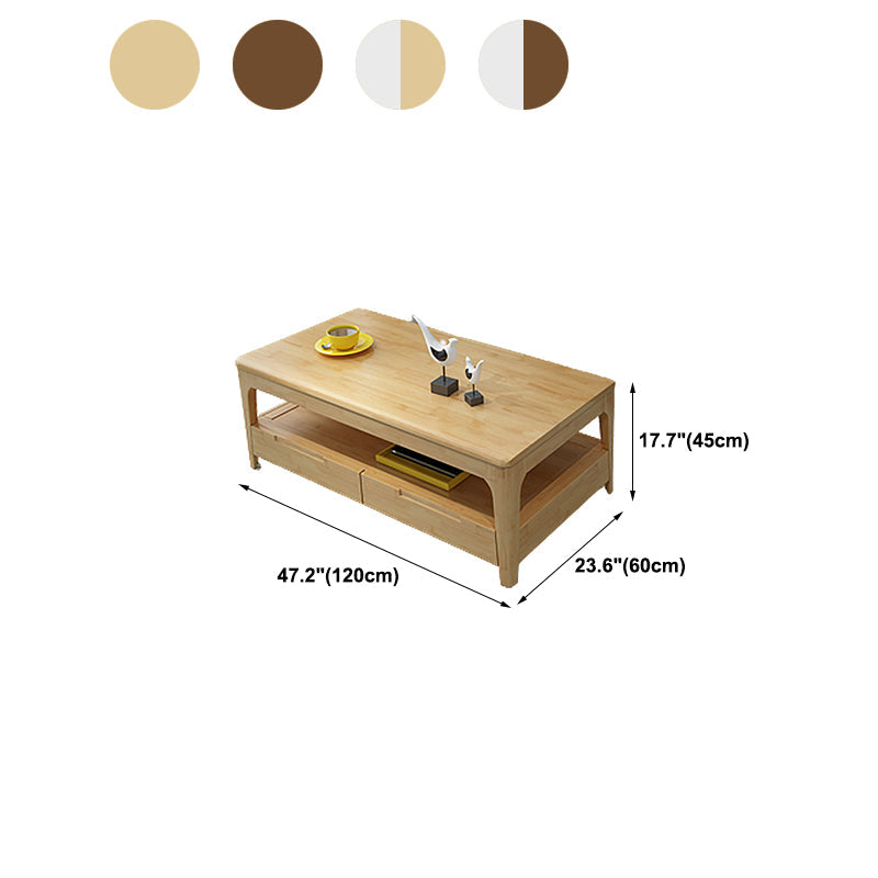 23.62 inch Wide Scandinavian Style Coffee Cocktail Table Solid Wood Coffee Table Clearhalo 'Coffee & Accent Tables' 'Coffee Tables' 'coffee_tables' 'furn' 'furn_coffee_tables' 'Furniture' 'Living Room Furniture' 5766635