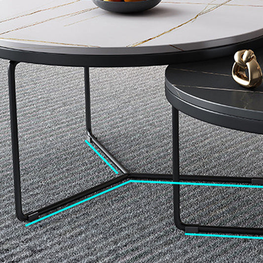 Frame 1 Coffee Table Slate Round Coffee Table for Living Room