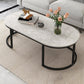 Oval Modern Coffee Table Wood Minimalist Coffee Table for Living Room Light Gray Storage Not Included Clearhalo 'Coffee & Accent Tables' 'Coffee Tables' 'coffee_tables' 'furn' 'furn_coffee_tables' 'Furniture' 'Living Room Furniture' 5766836