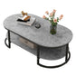 Oval Modern Coffee Table Wood Minimalist Coffee Table for Living Room Clearhalo 'Coffee & Accent Tables' 'Coffee Tables' 'coffee_tables' 'furn' 'furn_coffee_tables' 'Furniture' 'Living Room Furniture' 5766837