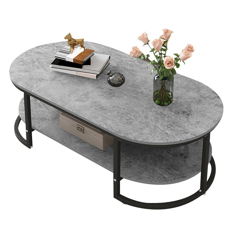 Oval Modern Coffee Table Wood Minimalist Coffee Table for Living Room Clearhalo 'Coffee & Accent Tables' 'Coffee Tables' 'coffee_tables' 'furn' 'furn_coffee_tables' 'Furniture' 'Living Room Furniture' 5766837