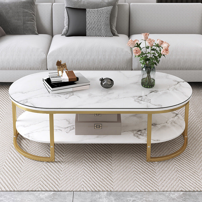 Oval Modern Coffee Table Wood Minimalist Coffee Table for Living Room Clearhalo 'Coffee & Accent Tables' 'Coffee Tables' 'coffee_tables' 'furn' 'furn_coffee_tables' 'Furniture' 'Living Room Furniture' 5766844