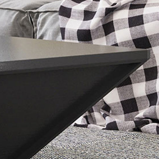 Modern Style Square Wooden Table with Square Block Base Coffee Table with Drawers