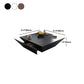 Modern Style Square Wooden Table with Square Block Base Coffee Table with Drawers