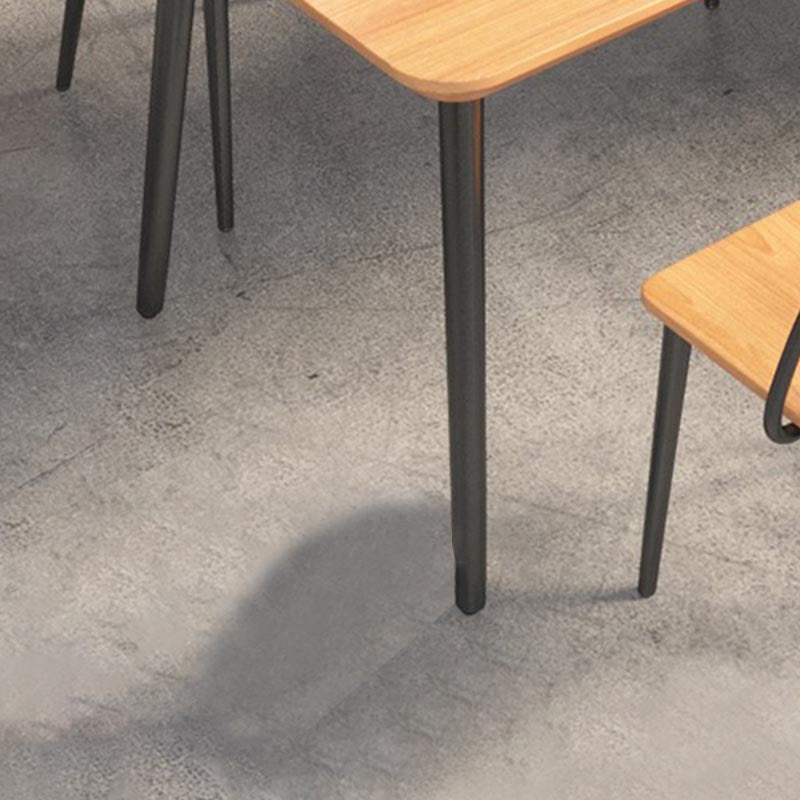 Industrial Style Natural Wood Table Metal 4 Legs Dining Table Clearhalo 'Dining Tables & Seating' 'Dining Tables' 'dining_table' 'furn' 'furn_dining_table' 'Furniture' 'Kitchen & Dining Furniture' 5766935