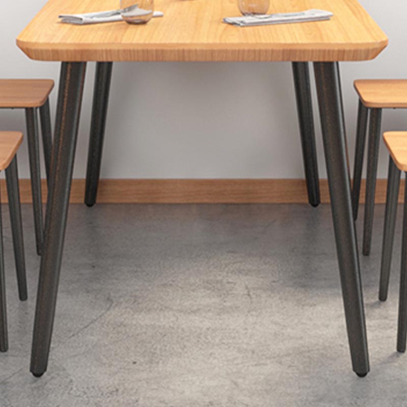 Industrial Style Natural Wood Table Metal 4 Legs Dining Table Clearhalo 'Dining Tables & Seating' 'Dining Tables' 'dining_table' 'furn' 'furn_dining_table' 'Furniture' 'Kitchen & Dining Furniture' 5766937