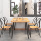 Industrial Style Natural Wood Table Metal 4 Legs Dining Table Clearhalo 'Dining Tables & Seating' 'Dining Tables' 'dining_table' 'furn' 'furn_dining_table' 'Furniture' 'Kitchen & Dining Furniture' 5766940