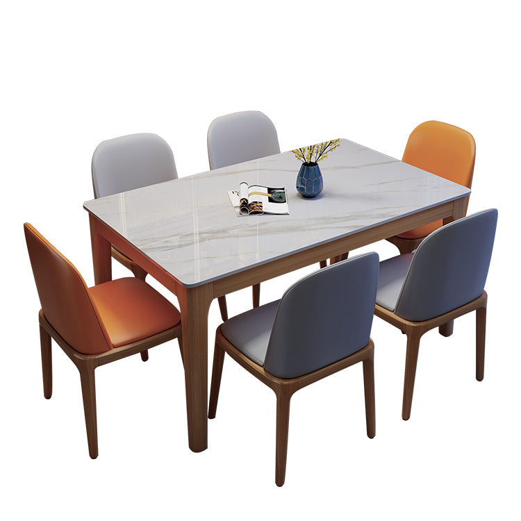 Table à manger moderne du milieu du siècle Top Top Natural Finish Mands Dîner Table sans chaise