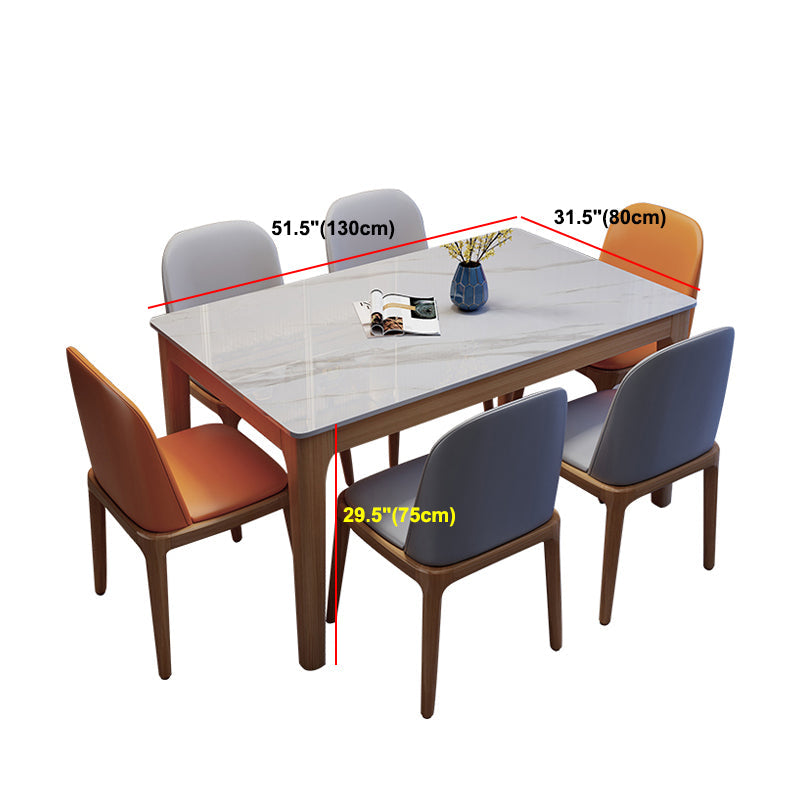 Table à manger moderne du milieu du siècle Top Top Natural Finish Mands Dîner Table sans chaise