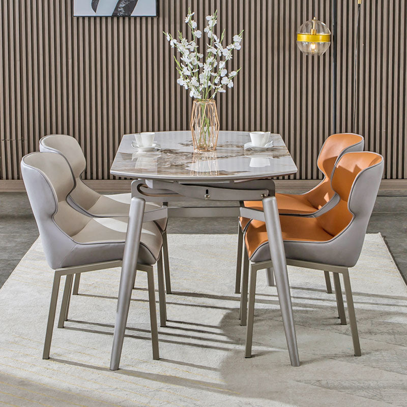 Table à manger extensible table de cuisine en pierre ronde moderne