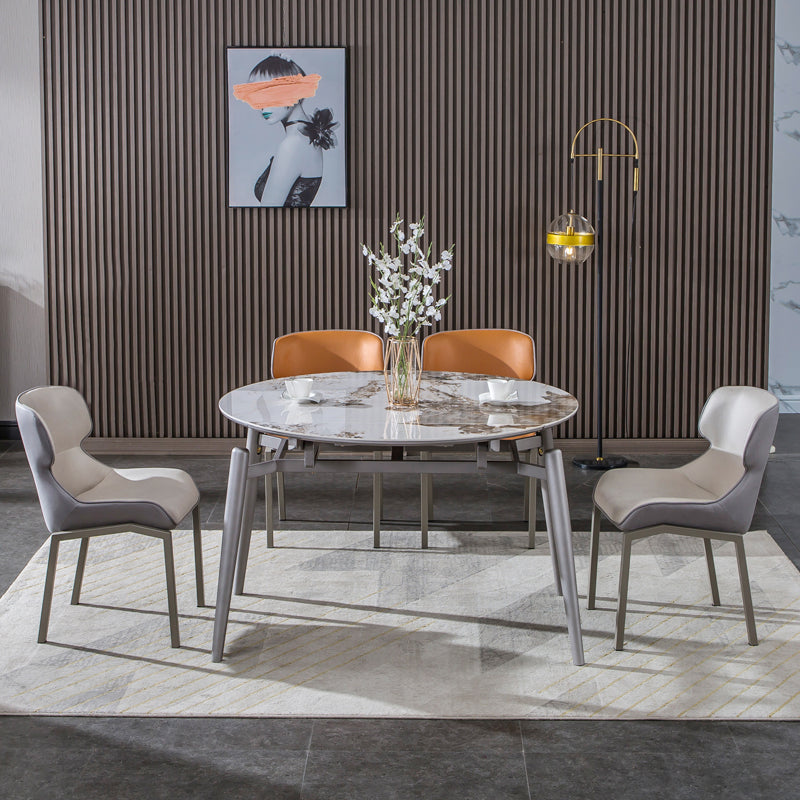 Table à manger extensible table de cuisine en pierre ronde moderne