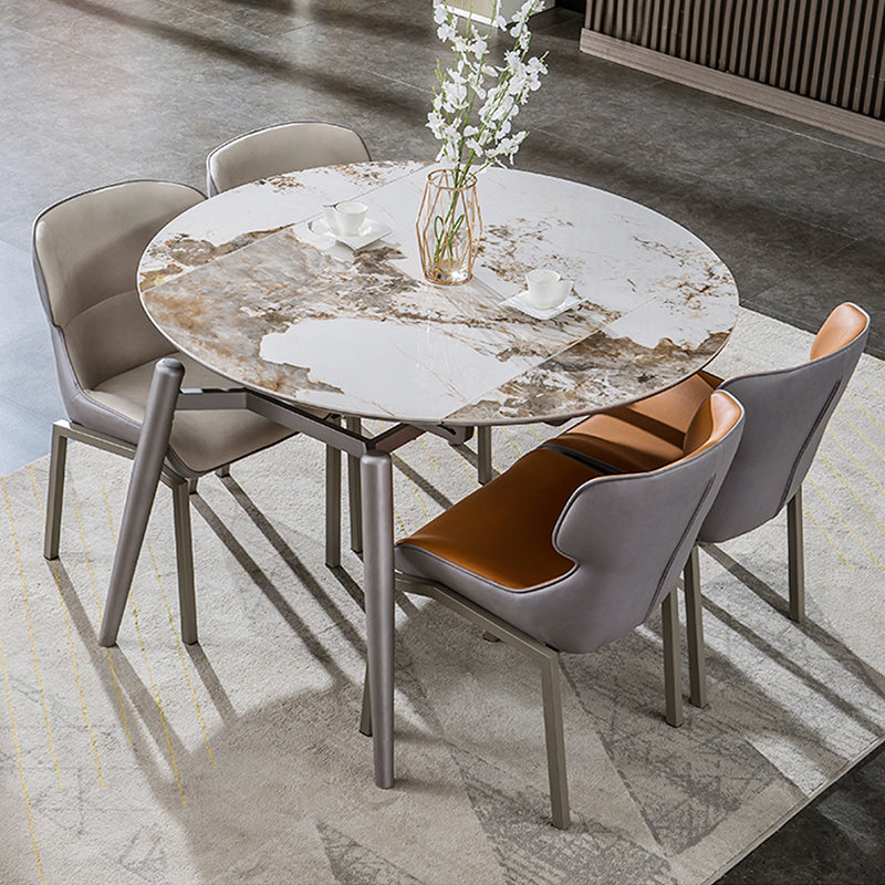 Table à manger extensible table de cuisine en pierre ronde moderne