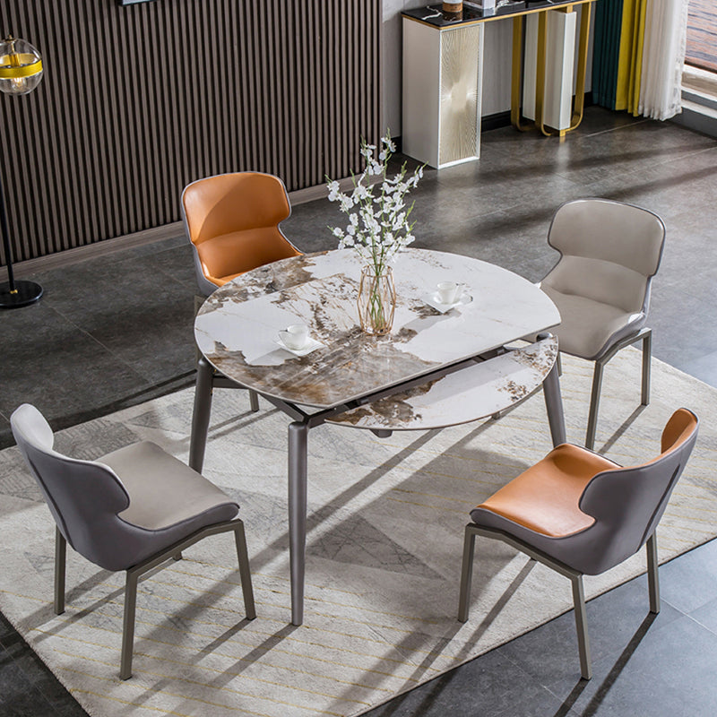 Table à manger extensible table de cuisine en pierre ronde moderne